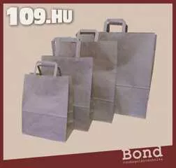 Papír szalagfüles táska nyomatlan barna 18 x 22 x 8 70 gr (1000 db)